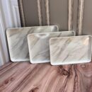 Set X3 Bandejas Rectangulares  de Melamina tipo Marmol