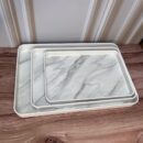 Set X3 Bandejas Rectangulares  de Melamina tipo Marmol