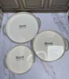 Set X3 Bandejas De Color Blanco Con Dorado O Blanco Con Plataedo