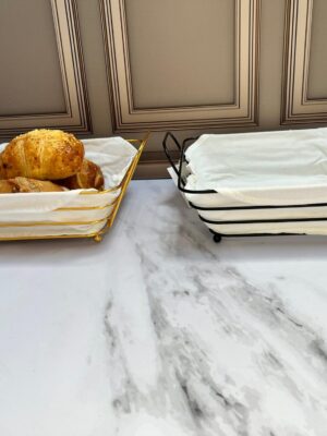 Canastilla Metalica Cuadrada Con Cubierta Tela