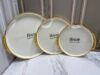 Set X3 Bandejas De Color Blanco Con Dorado O Blanco Con Plataedo