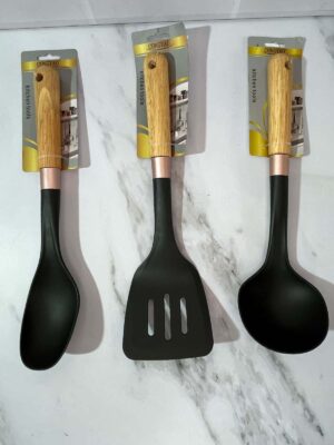 Cucharones Mango madera y oro rosa