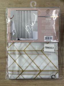 Cortina Para Baño en PEVA Diseños Dorados