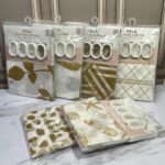 Cortina Para Baño en PEVA Diseños Dorados