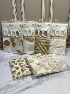 Cortina Para Baño en PEVA Diseños Dorados