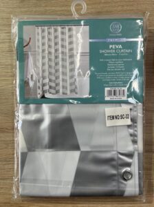 Cortina Para Baño en PEVA Diseños plateados