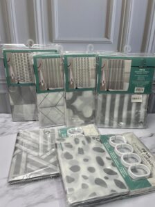 Cortina Para Baño en PEVA Diseños plateados