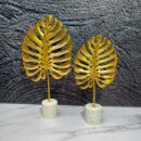 Decoracion Hojas Metal/Marmol 255X4Cm