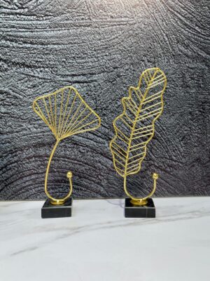 Decoracion Hoja Base Verde/Piedra 22X5Cm