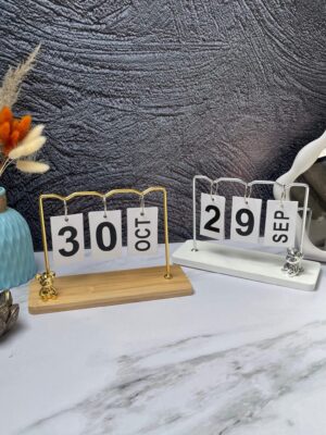 Decoracion Calendario Metal/Madera/Papel 24X85X17Cm