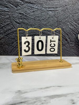 Decoracion Calendario Metal/Madera/Papel 24X85X17Cm