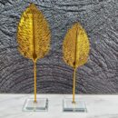 Decoracion Hojas Metal/Vidrio 255X6Cm