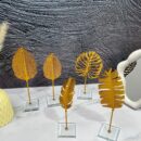 Decoracion Hojas Metal/Vidrio 255X6Cm