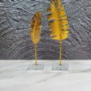 Decoracion Hojas Metal/Vidrio 21X6Cm