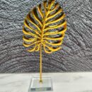 Decoracion Hojas Metal/Vidrio 21X6Cm