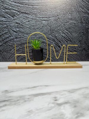 Decoracion Home Metal/Madera 35X7X17Cm