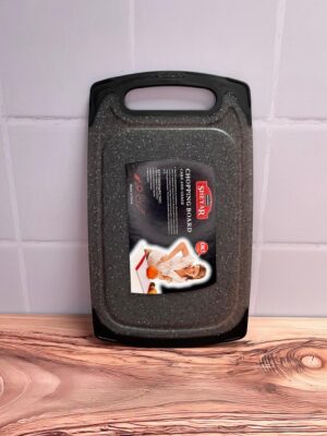 Tabla De Picar Rectangular Negra Granito Fina 21X35X06Cm