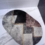 TPN016 Tapete antideslizante neopreno ovalado diferentes estampados.