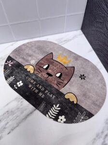 TPN017 Tapete antideslizante neopreno ovalado diferentes estampados.