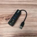 Extensor USB 3 puertos + lector tarjeta SD y TF