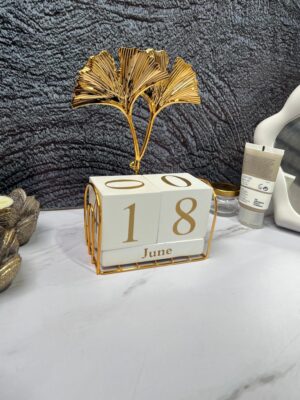 Decoracion Calendario Hojas Metal/Madera 12X197X6Cm