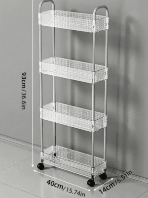 Organizador 4 Pisos Rectangular Con Ruedas 37X13X96.5Cm