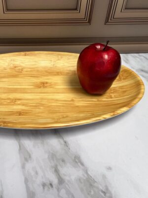 Bandeja Melanina Aspecto A Madera Ovalada