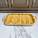 Bandeja Melanina Aspecto A Madera Rectangular