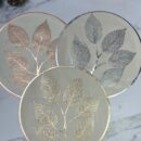 Individuales Oro Rosa Plata Hojas Pvc 38Cm