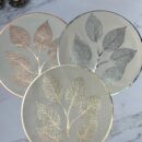 Individuales Oro Rosa Plata Hojas Pvc 38Cm