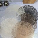 Individuales Oro Rosa Plata Hojas Pvc 38Cm