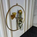 Decoracion Metalica Inoxidable florero de pared circular 25X26Cm