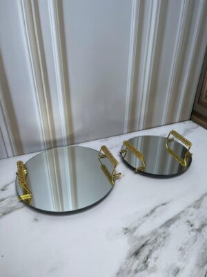 Set Bandejas Tipo Espejo X2 unidades Circulares