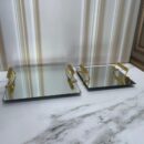 Set Bandejas Tipo Espejo X2 Unidades Cuadradas