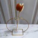 Decoracion Metalica Inoxidable Florero circular de mesa 22X19Cm