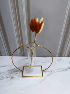 Decoracion Metalica Inoxidable Florero circular de mesa 22X19Cm