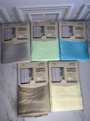 Cortina De Baño En Tela Polyester Colores Pastel